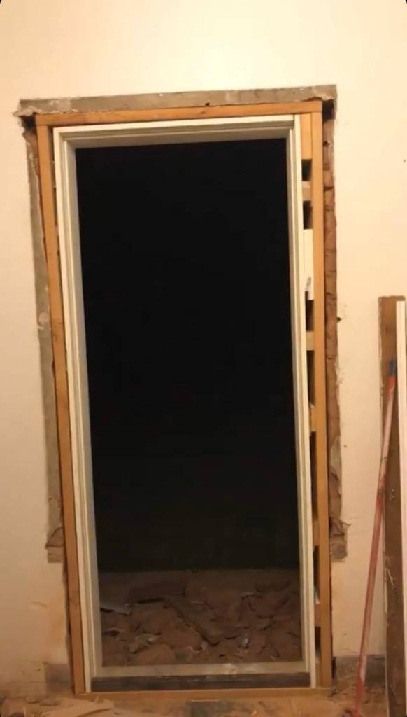 Door framing in wall