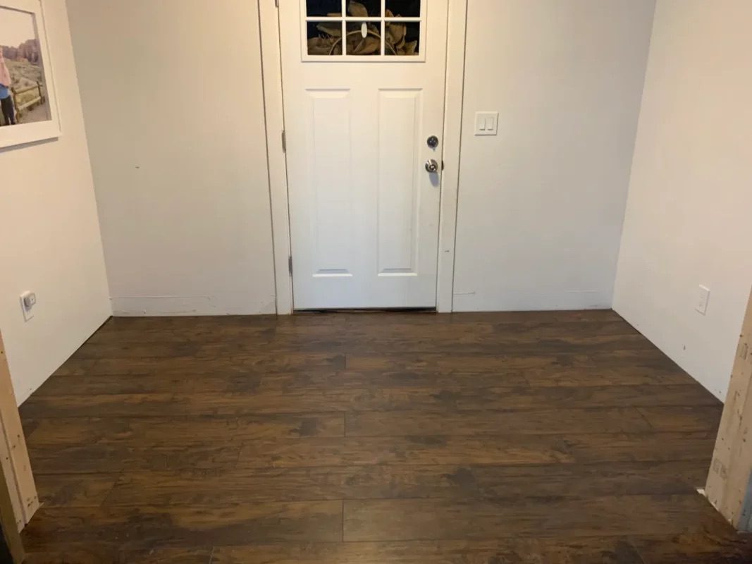Entryway with wood floor