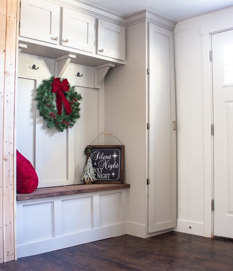 How to Build and Entryway Mudroom with a Storage Bench