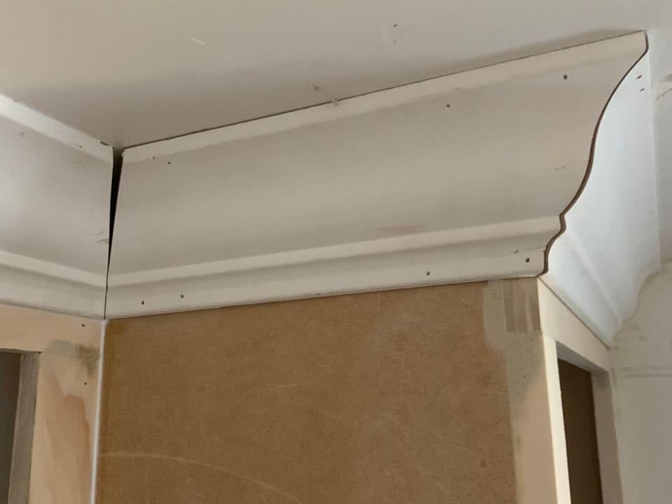 Mitered crown molding