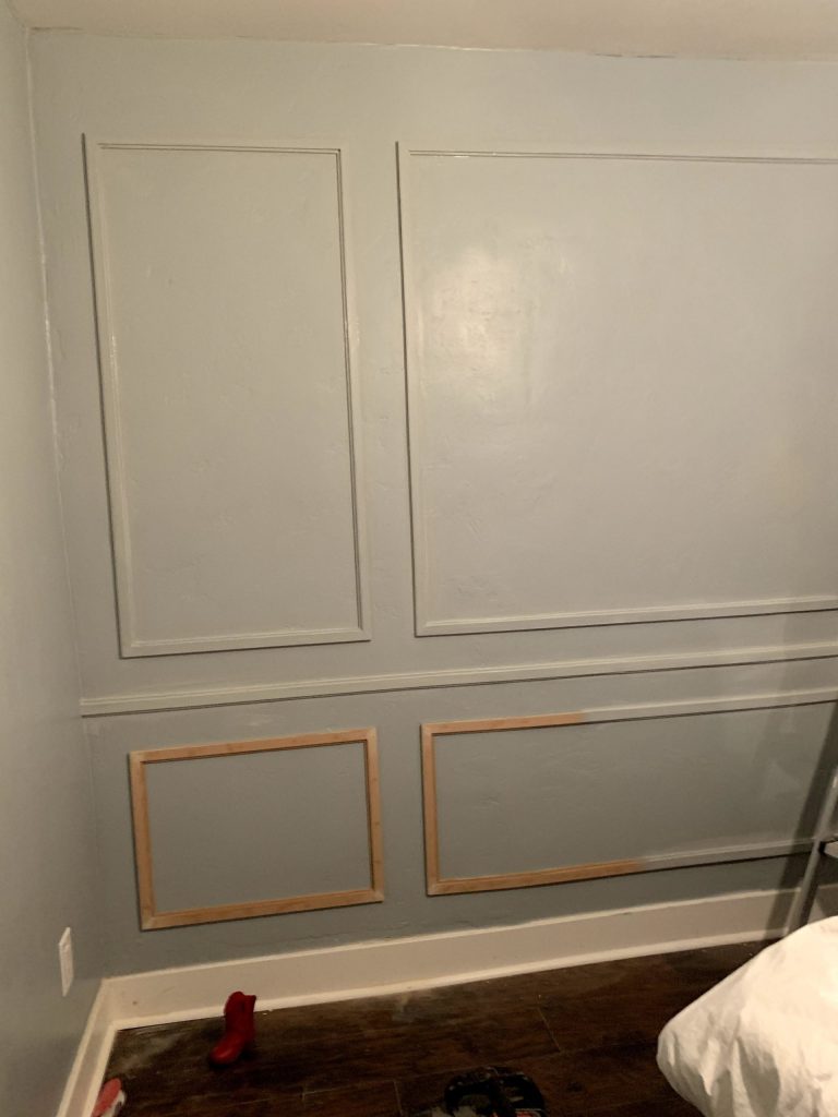 accent wall painted grey