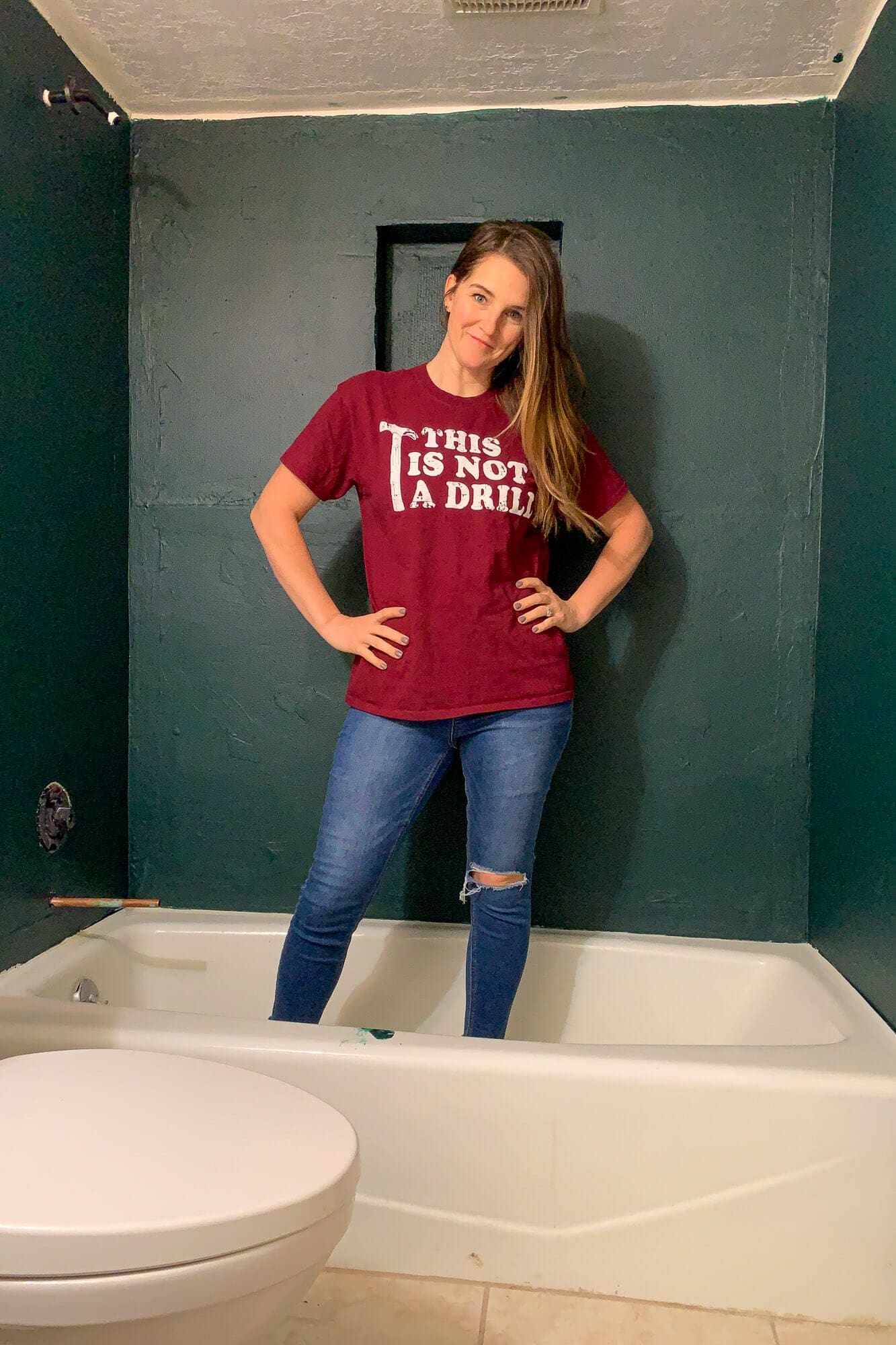 how to get rid of mold in a shower—waterproofed cement board and niche before tile