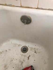 Dirty tub with mildew