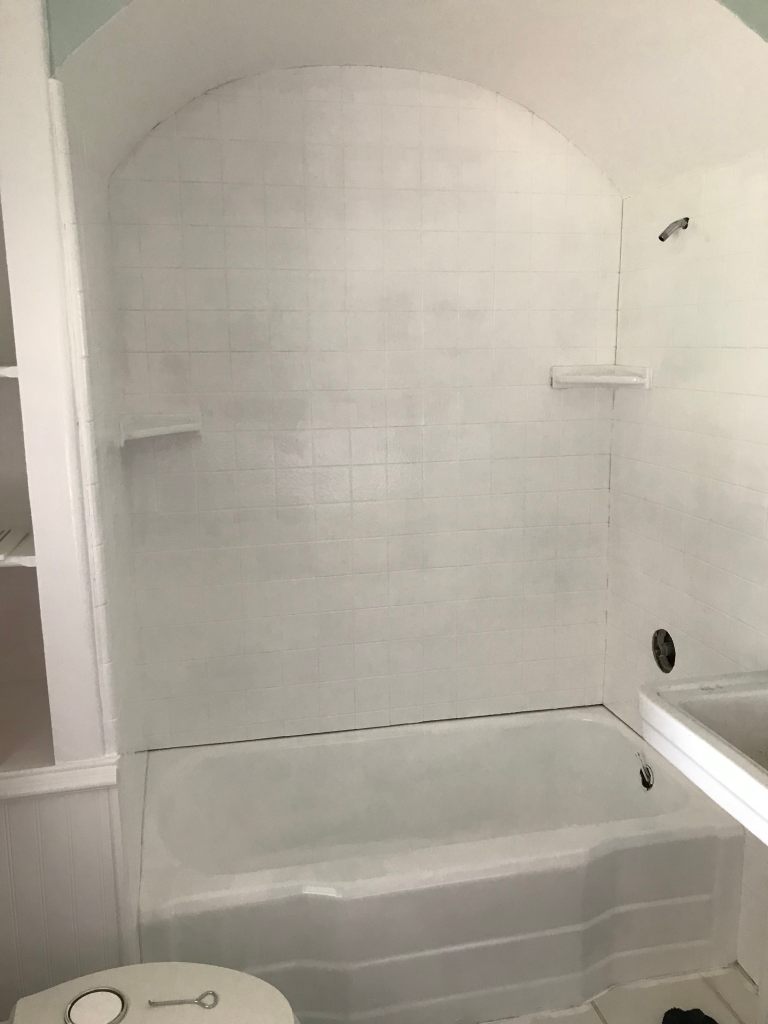 Painted shower tile