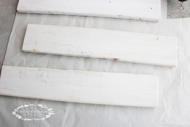 White painted wood boards