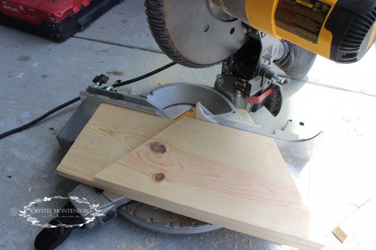 Wood on a miter saw