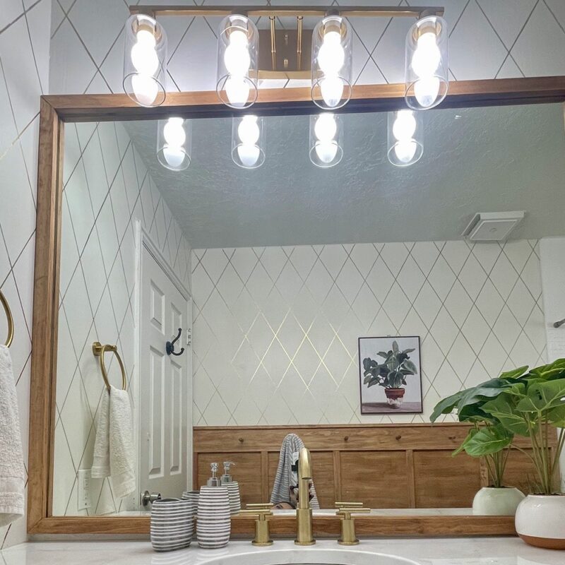 Bathroom mirror and light