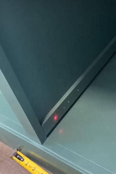 red laser dot on the opposite cabinet wall to check that the drawer opening is square