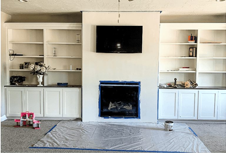 DIY Black Roman Clay Fireplace - Crystel Montenegro Home