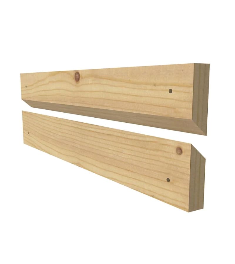 french cleat showing beveled edge and wood grain