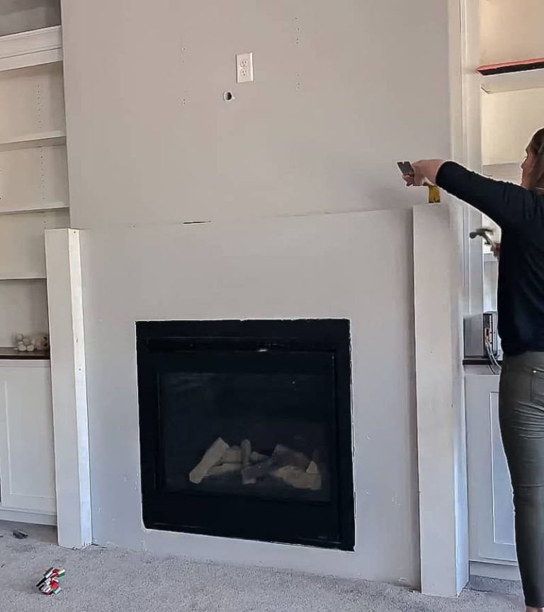 DIY Black Roman Clay Fireplace - Crystel Montenegro Home