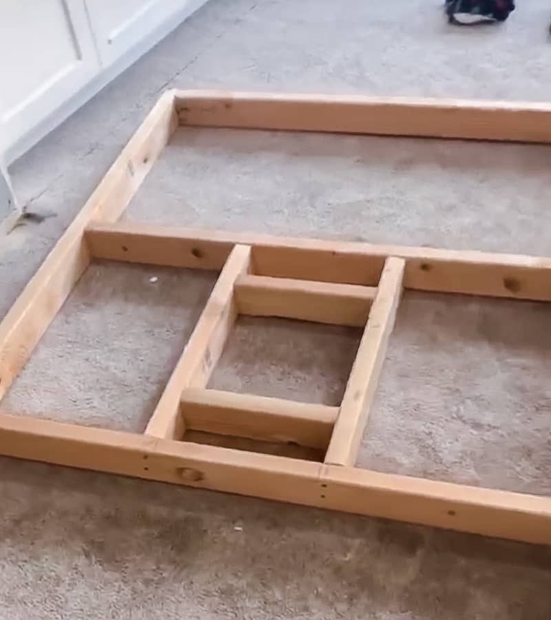 wood frame laying on the floor