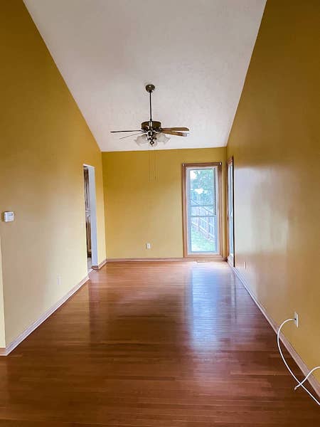 dining room with yellow walls