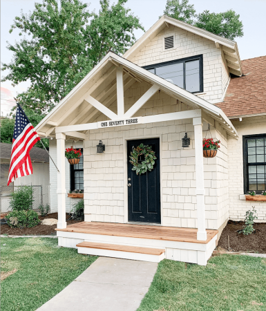 DIY white front porch
