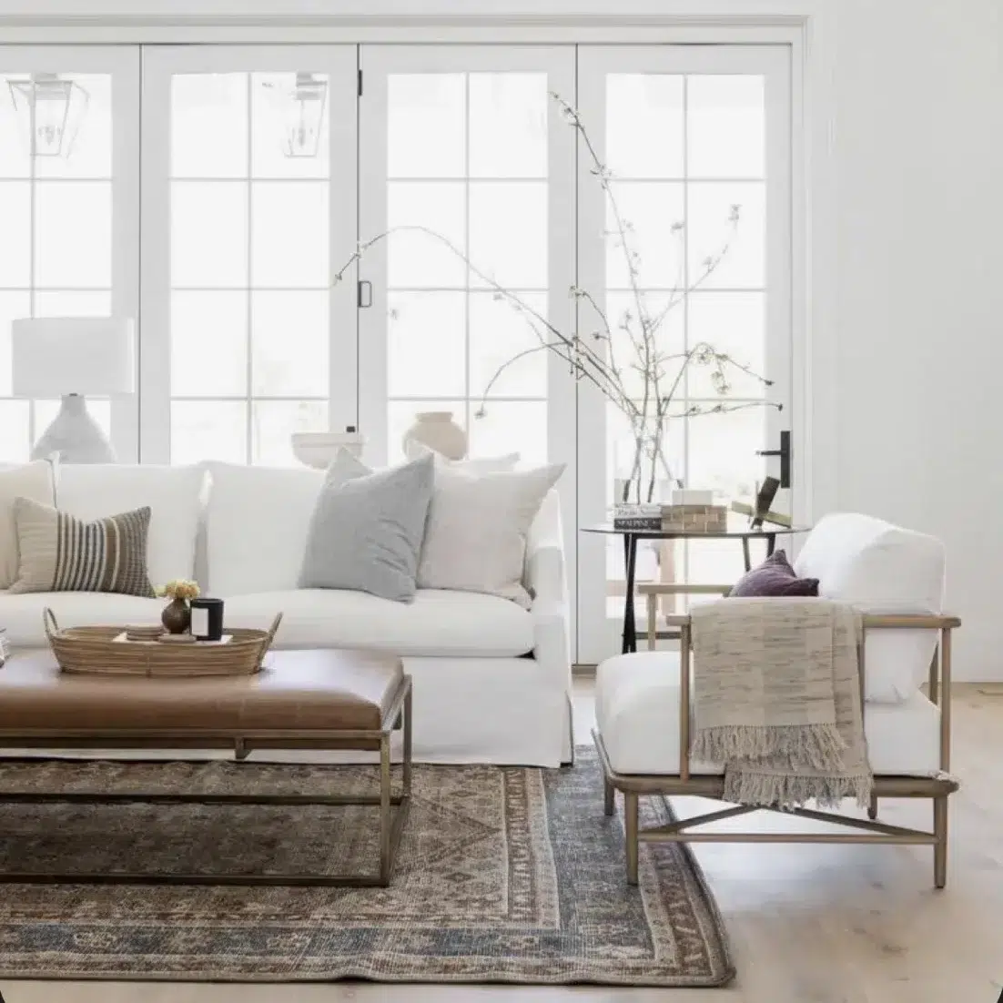 white themed sitting room