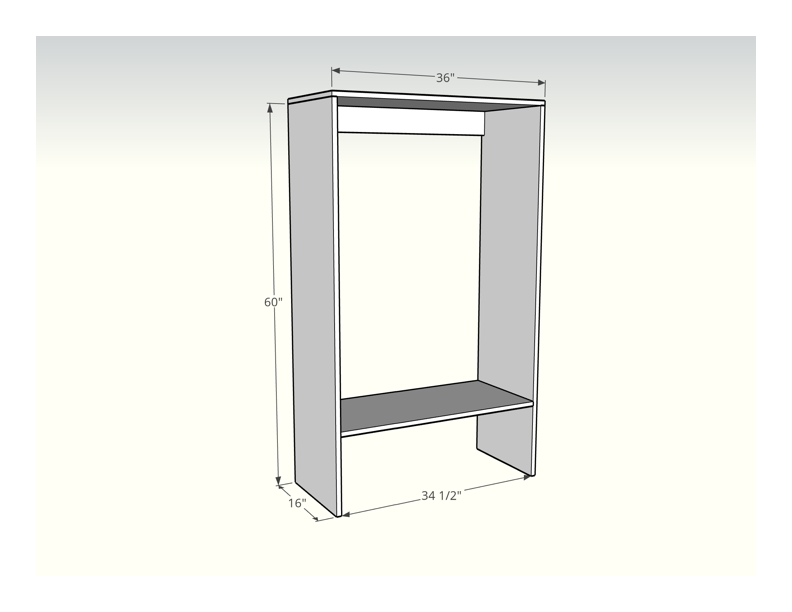 dimensions for a home office builtin