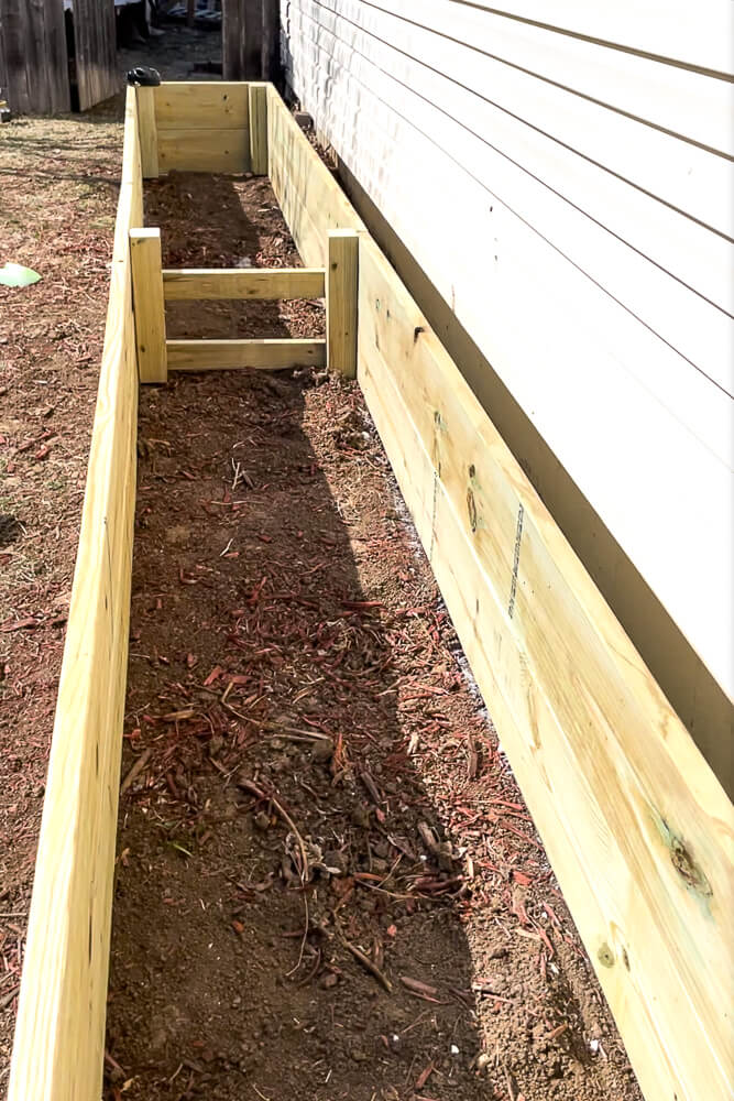 framing a tall outdoor planter box