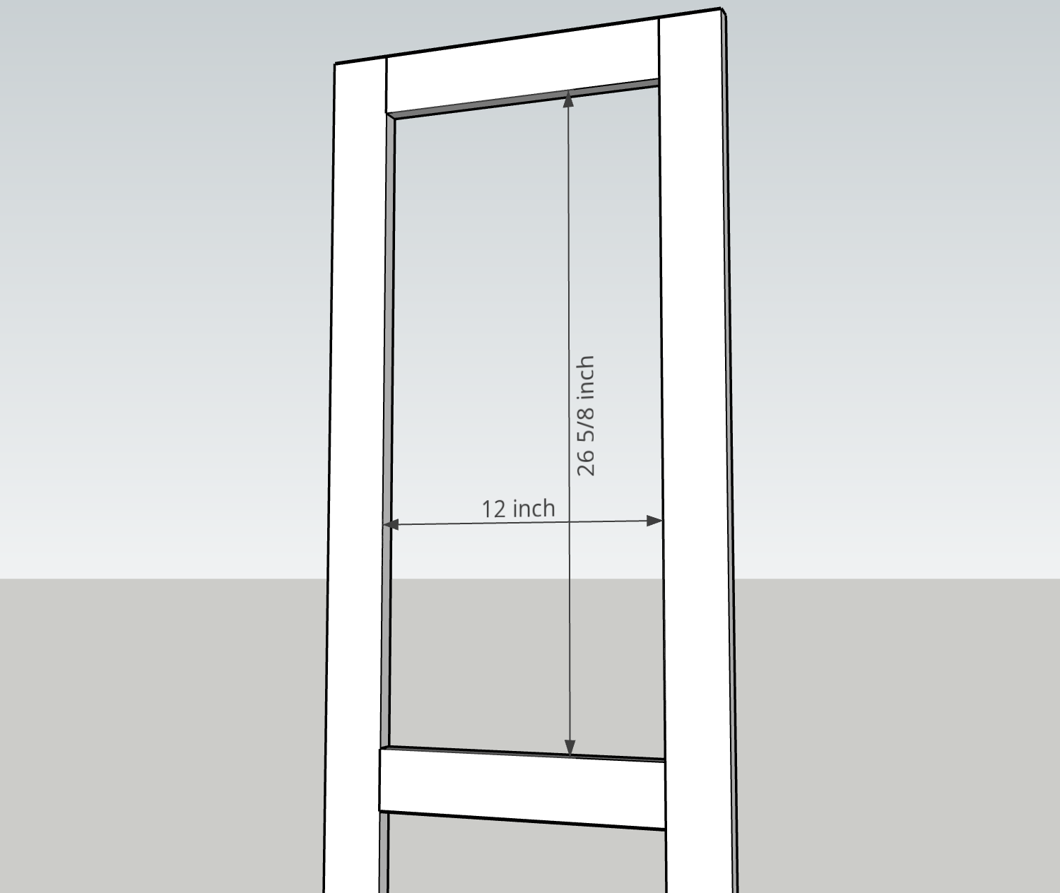 dimensions for shaker door