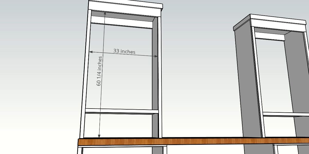 Dimensions of a built in office