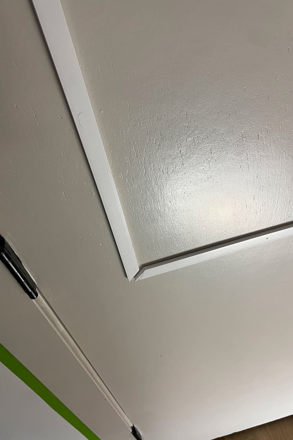 Mitered corner of door trim panel on DIY interior door upgrade