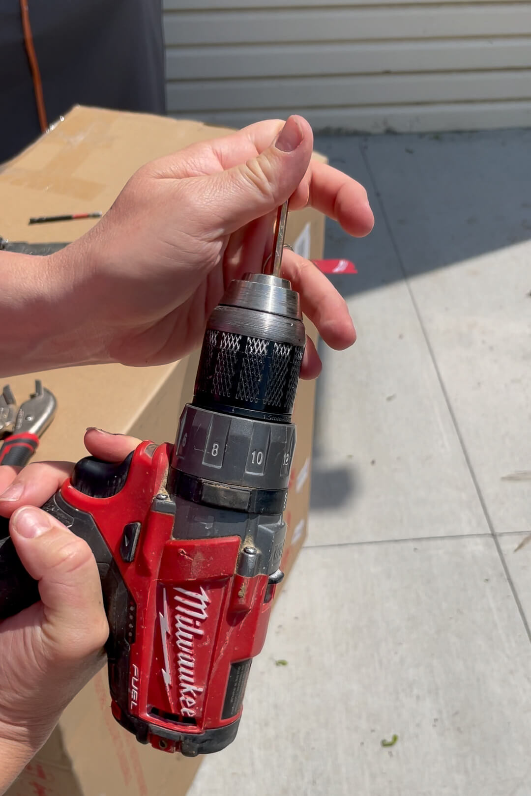 Using an Allen Wrench as a drill bit.