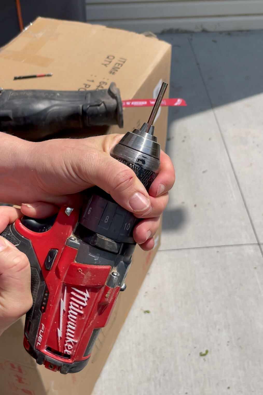 Using an Allen Wrench as a drill bit.
