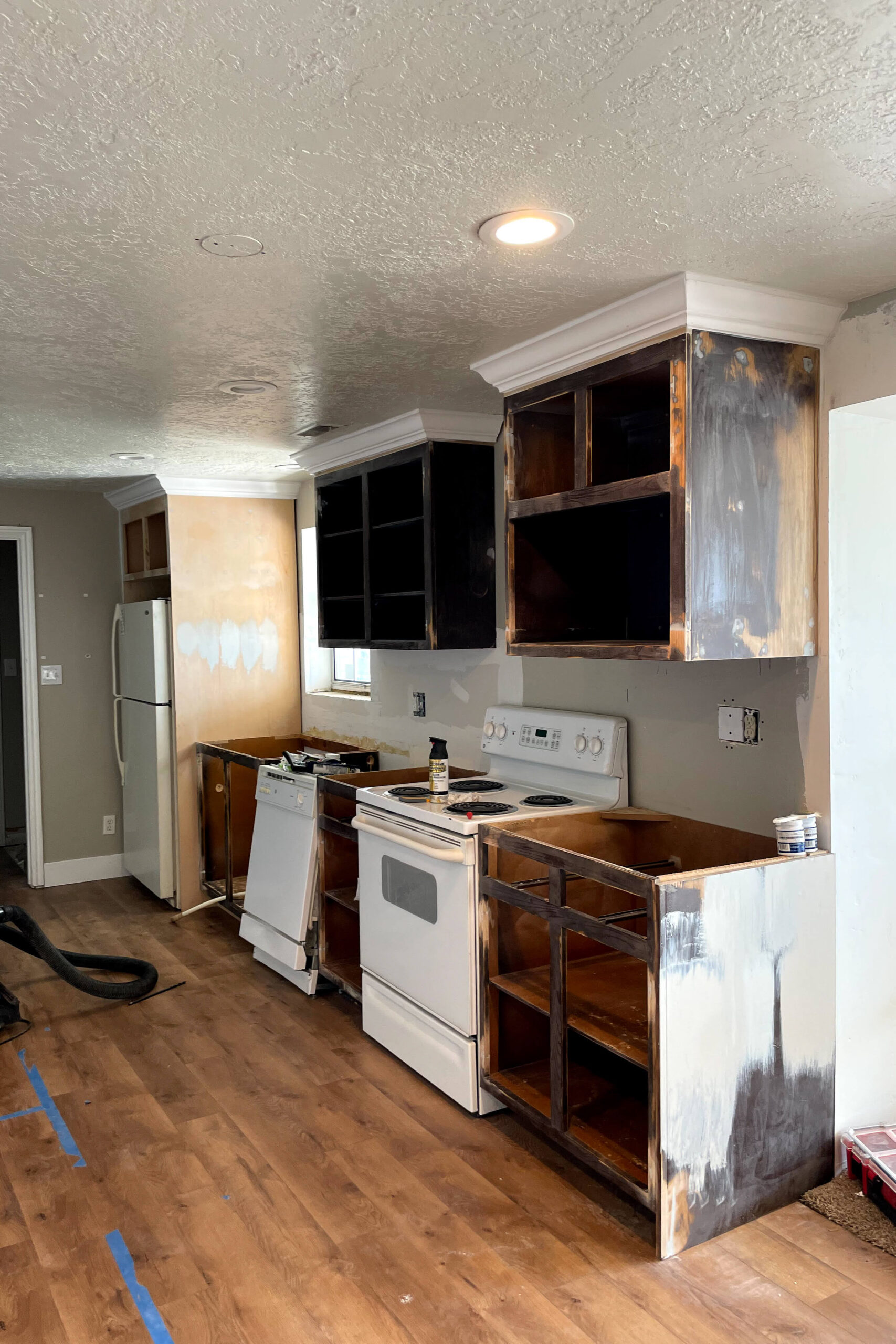 Cabinets ready for paint.