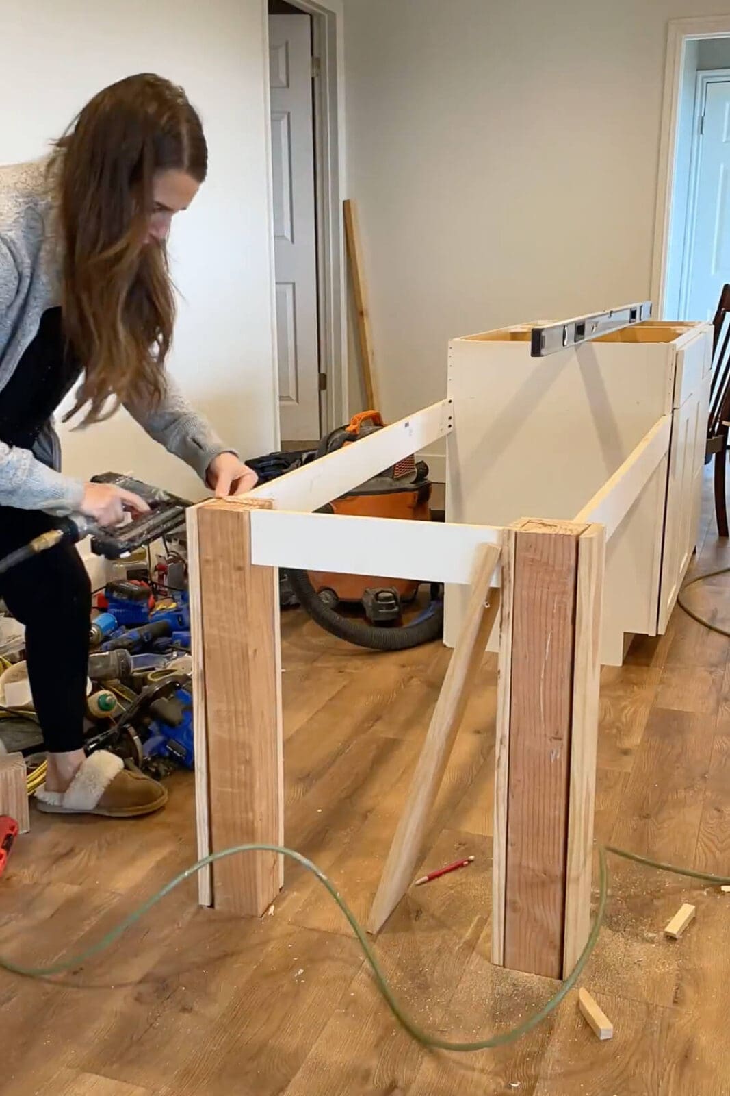 DIY a Gorgeous Waterfall Kitchen Island - Crystel Montenegro Home