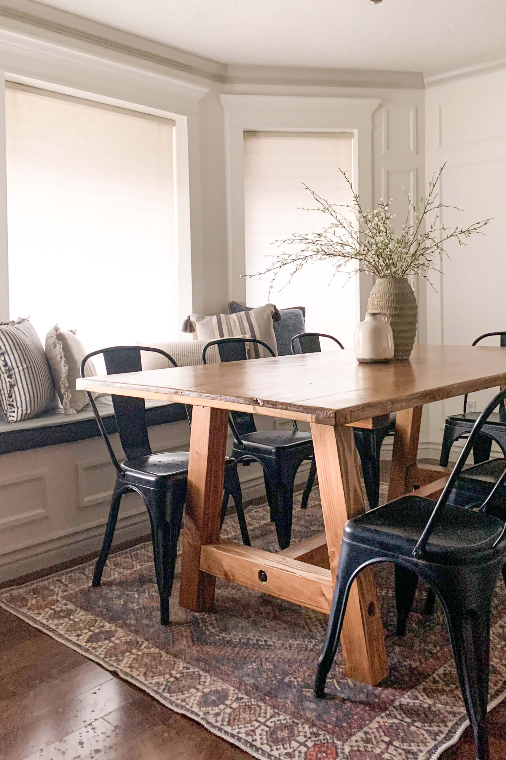 Beautiful DIY table in our dining nook.