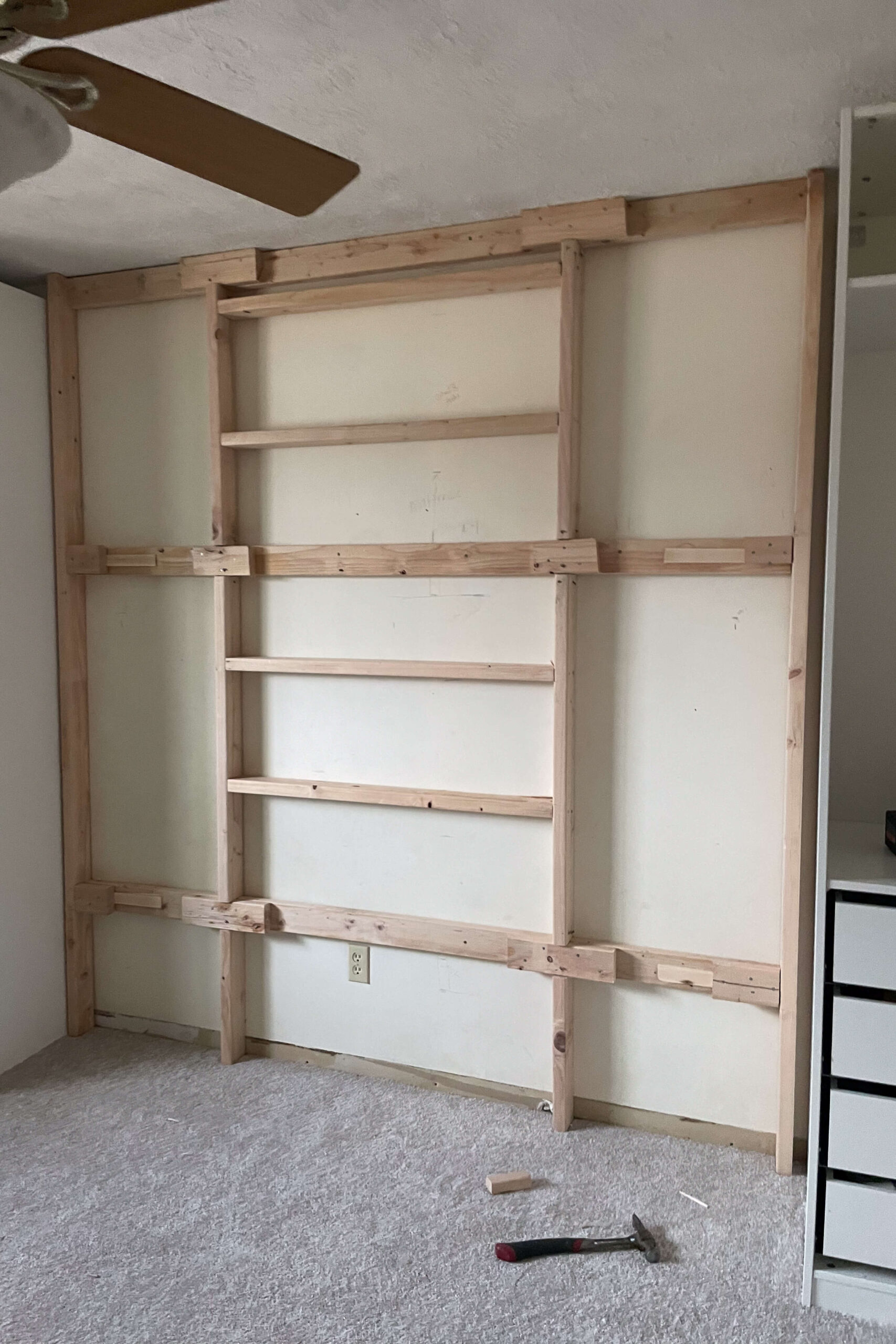 Building a DIY built-in bunk bed for my kids.