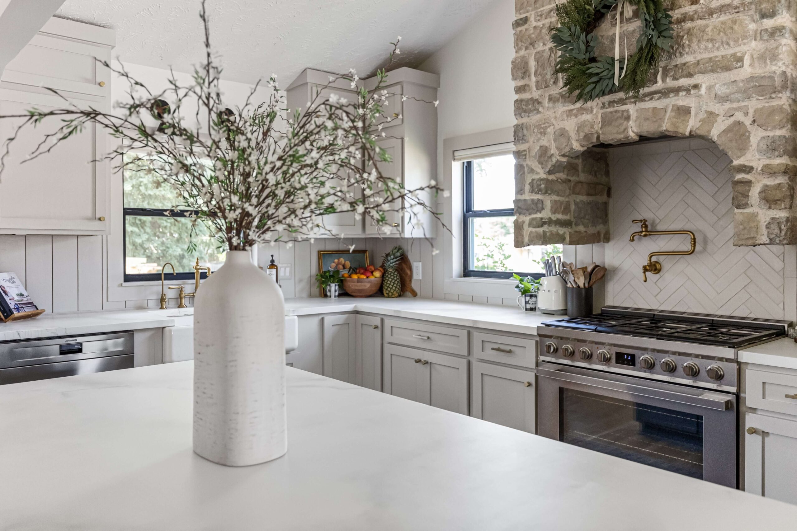 Beautiful kitchen after a DIY remodel. 