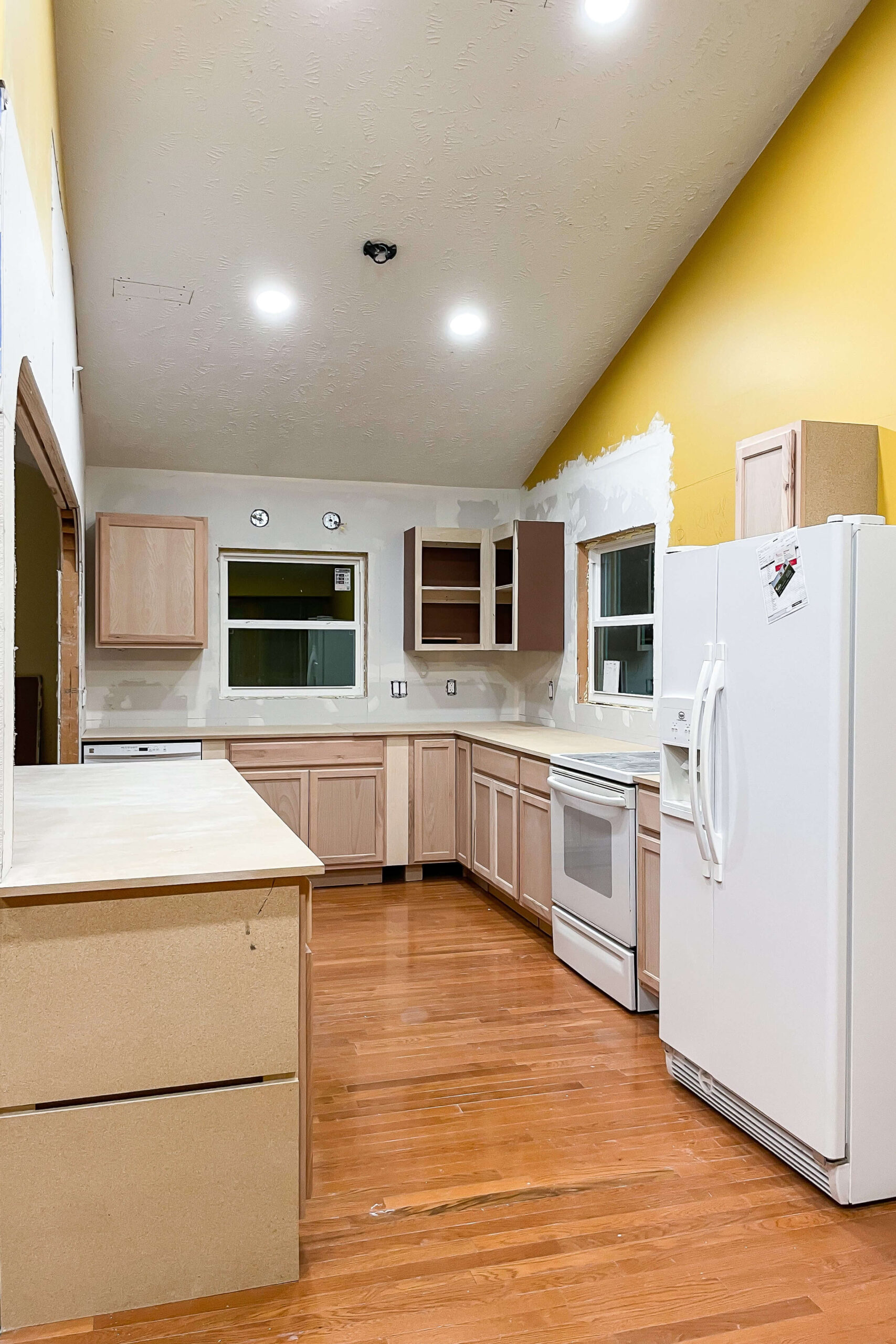 Using stock cabinets in our DIY kitchen remodel.