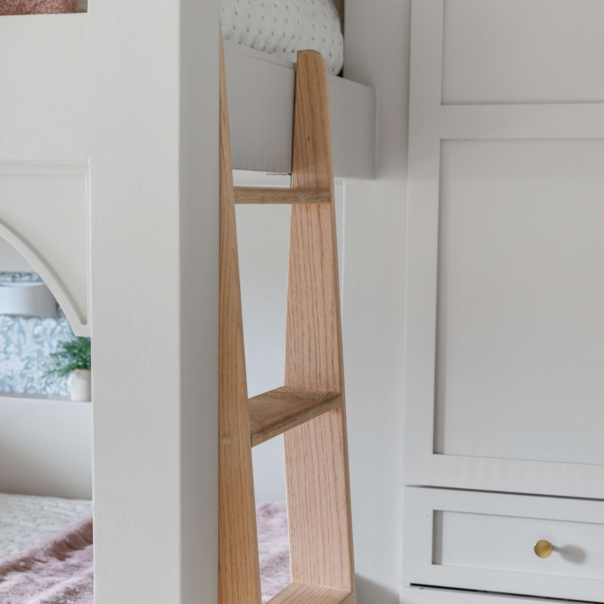 DIY bunk bed ladder.