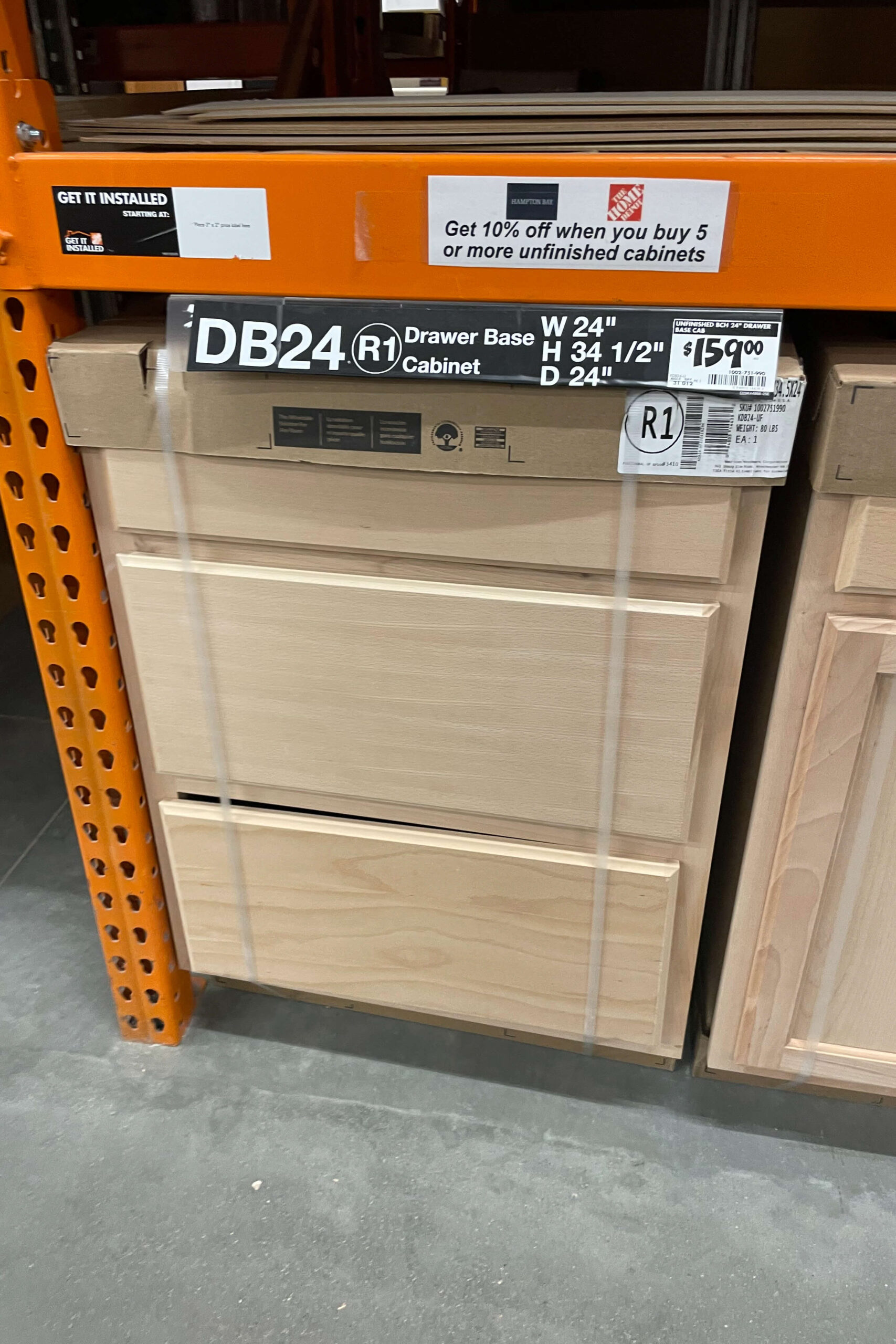 Buying stock cabinets for a DIY kitchen remodel.