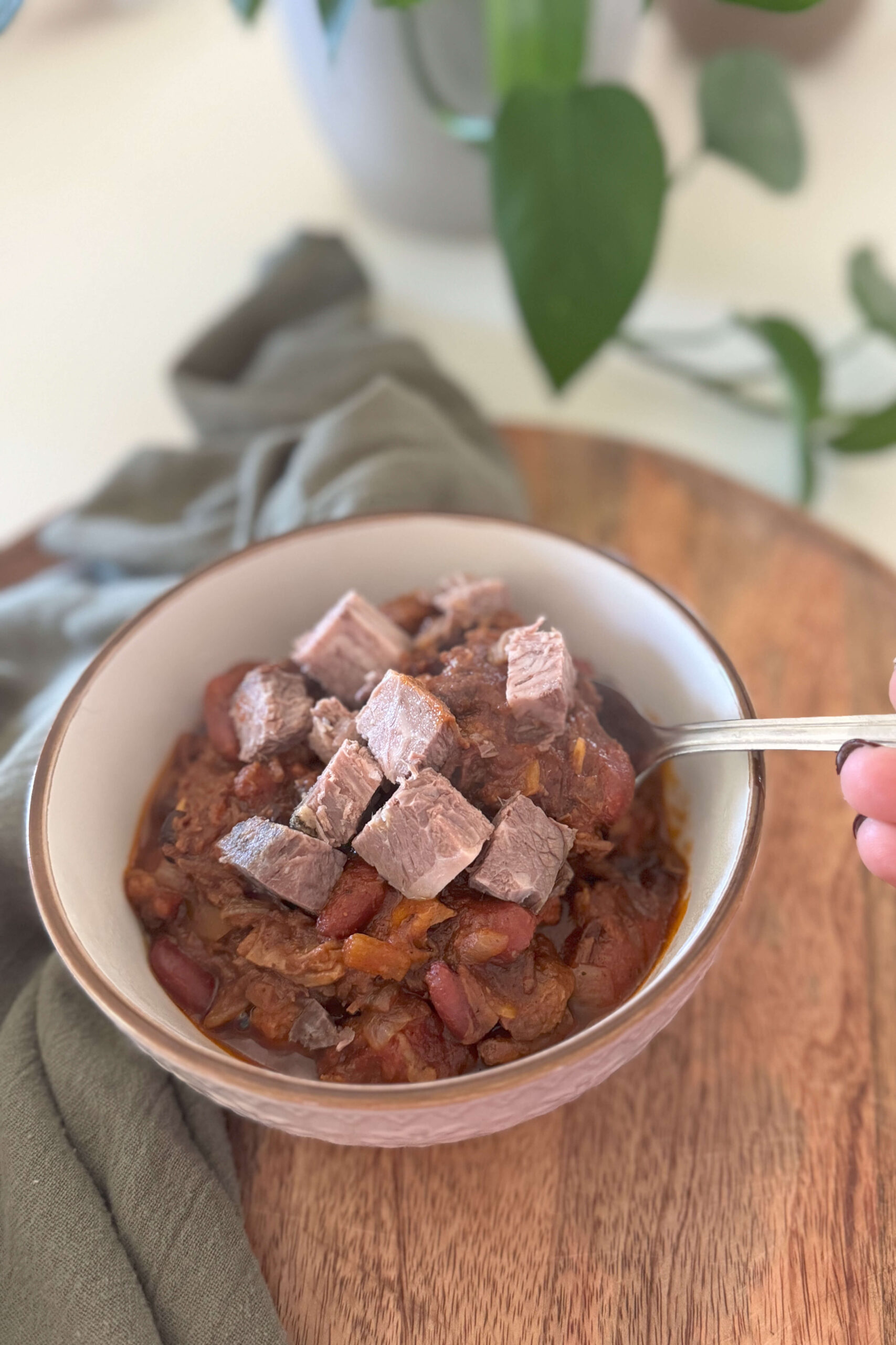 How I made my homemade and delicious brisket chili recipe.