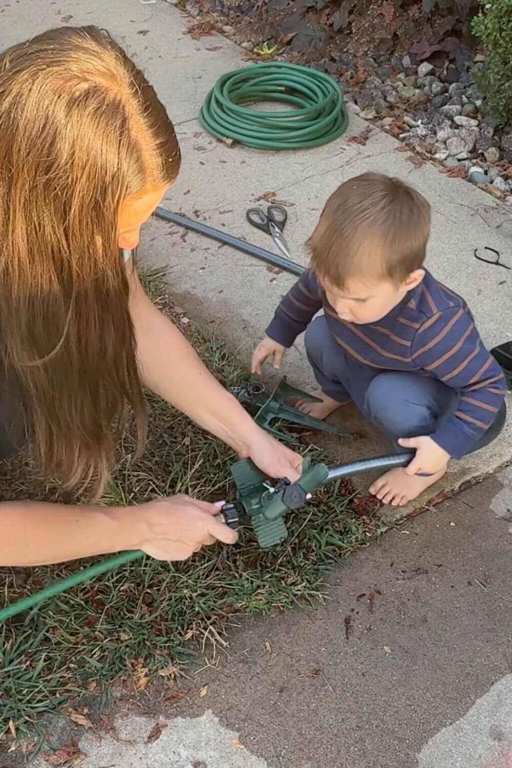 setting up a diy lawn sprinkler