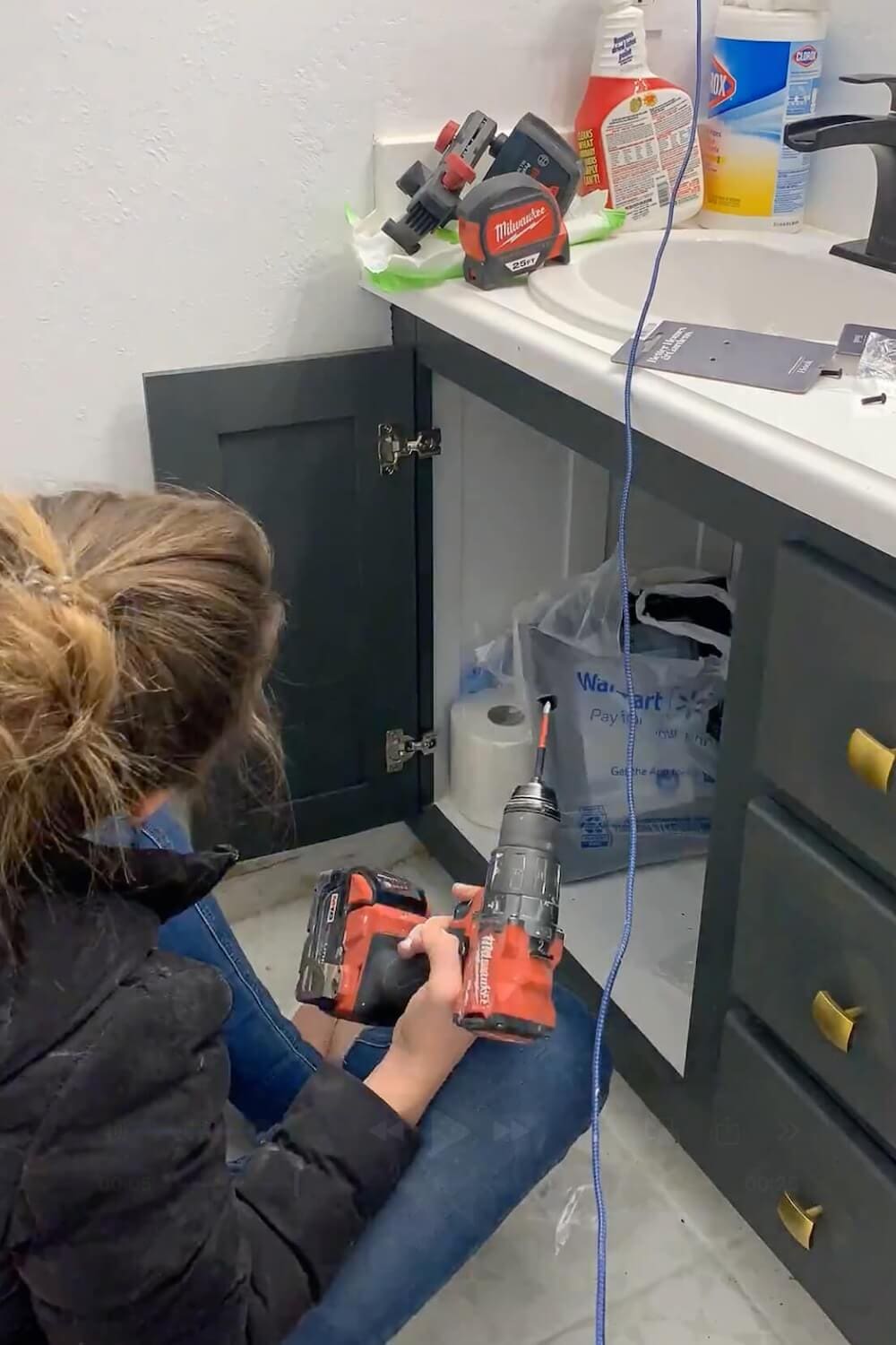Installing soft-close hinges on painted vanity doors
