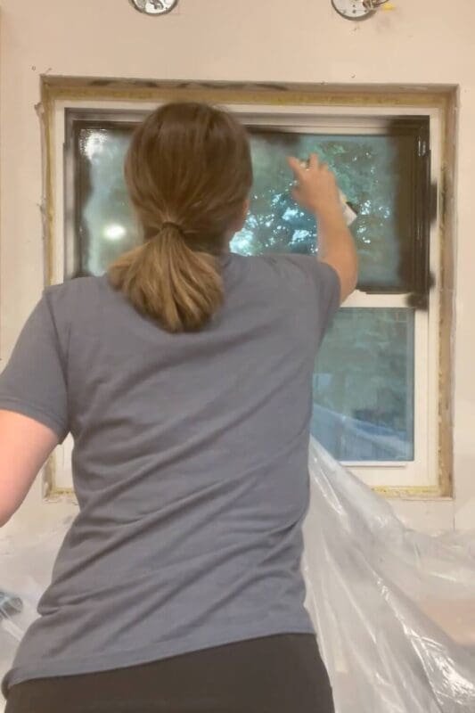Painting interior window frame black for modern update