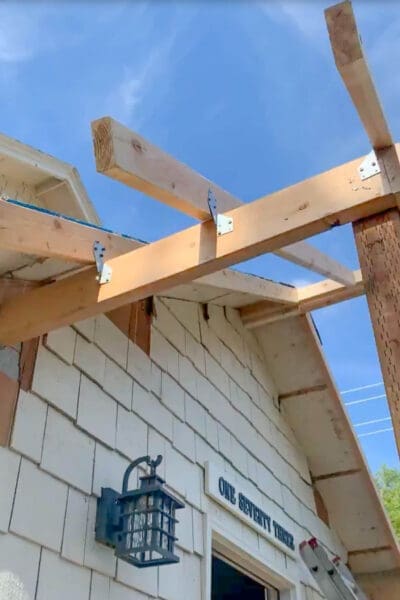 rafters for a gabled front porch